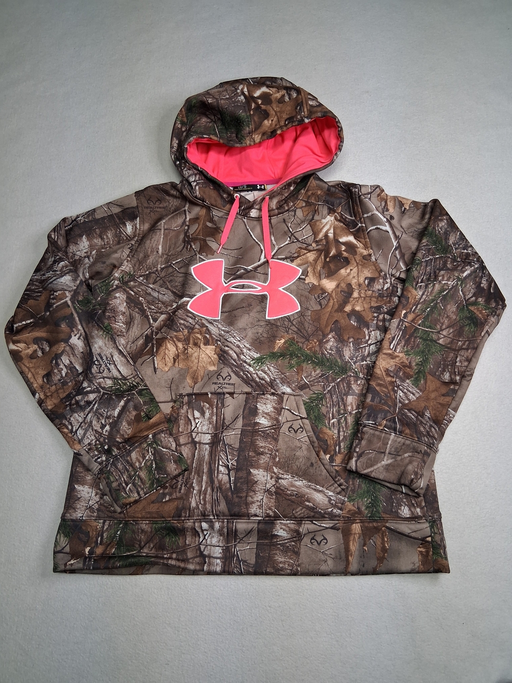 Under Armour Realtree Camo Hoodie with Neon Pink Accents